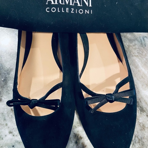Armani runway Collezioni pointed bow ballet flats - Picture 3 of 4